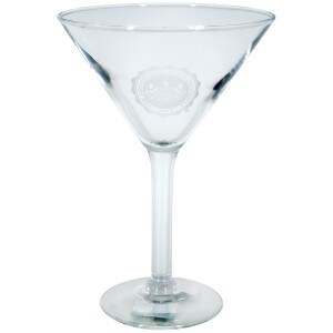 martini glass with etched The Pennsylvania State University Seal